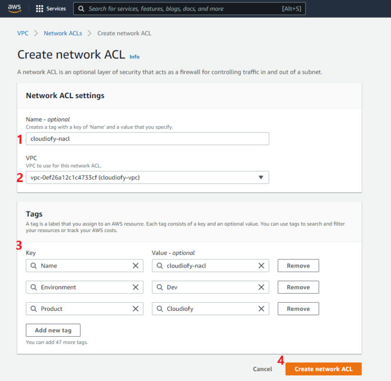 How to control network traffic using Network ACL