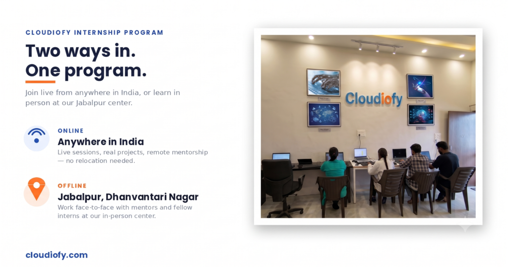 Cloudiofy Internship in Jabalpur - Online and Offline Program